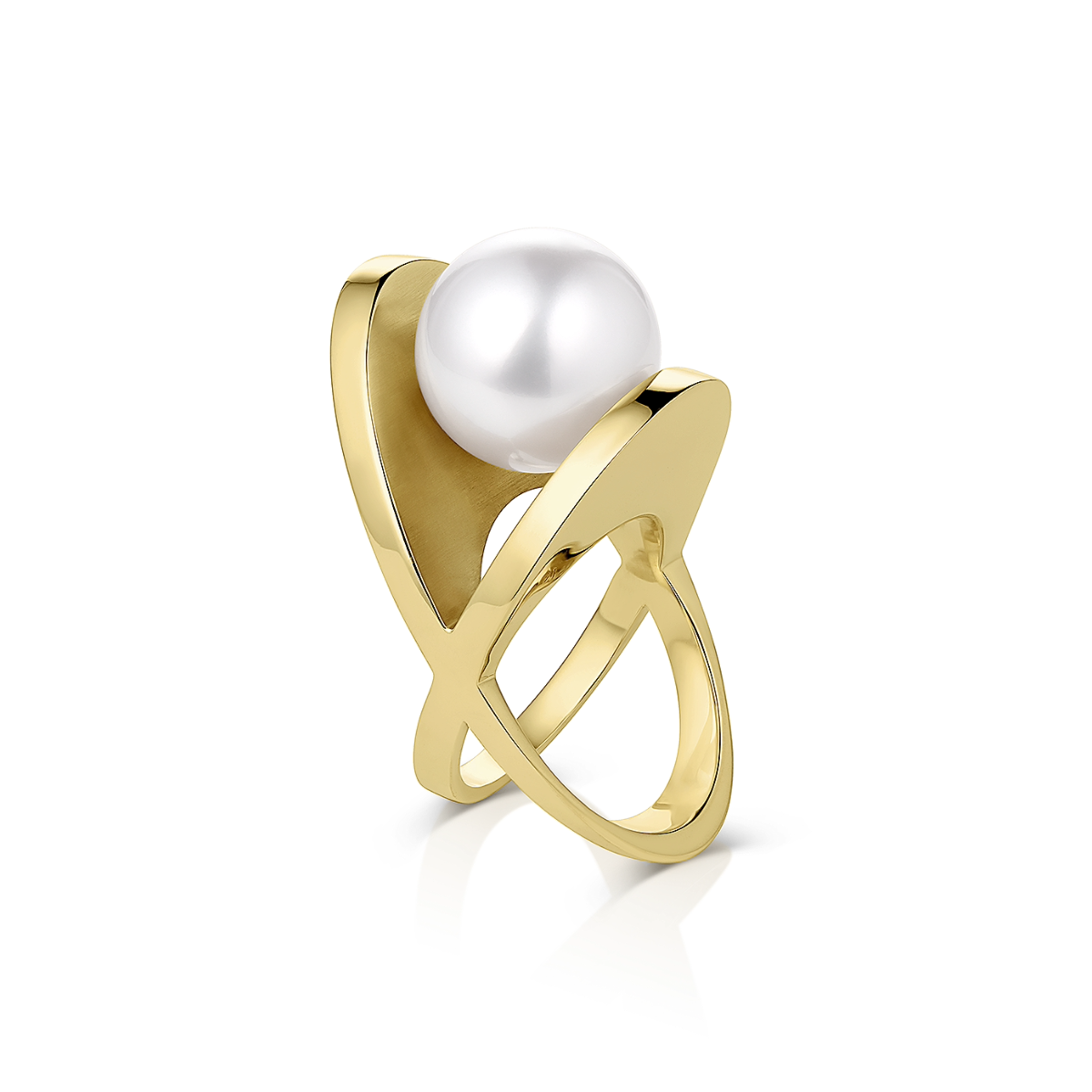 XOX Pearl & Yellow Gold Ring