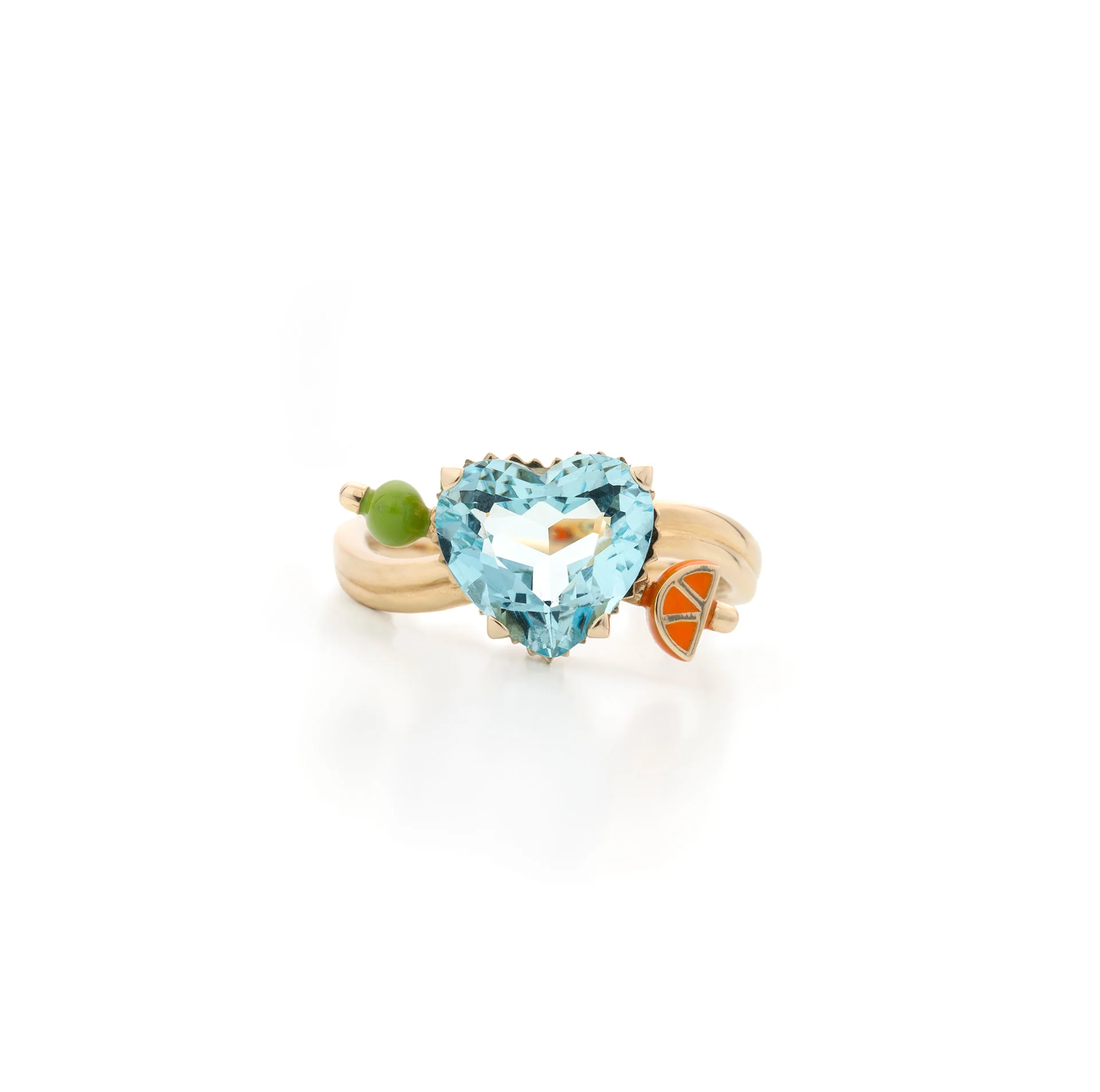MOCKTAIL RING WITH HEART AQUAMARINE