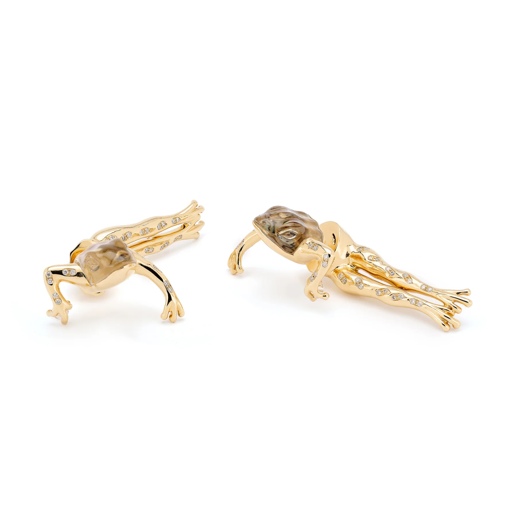 Frog abalone hanging earring
