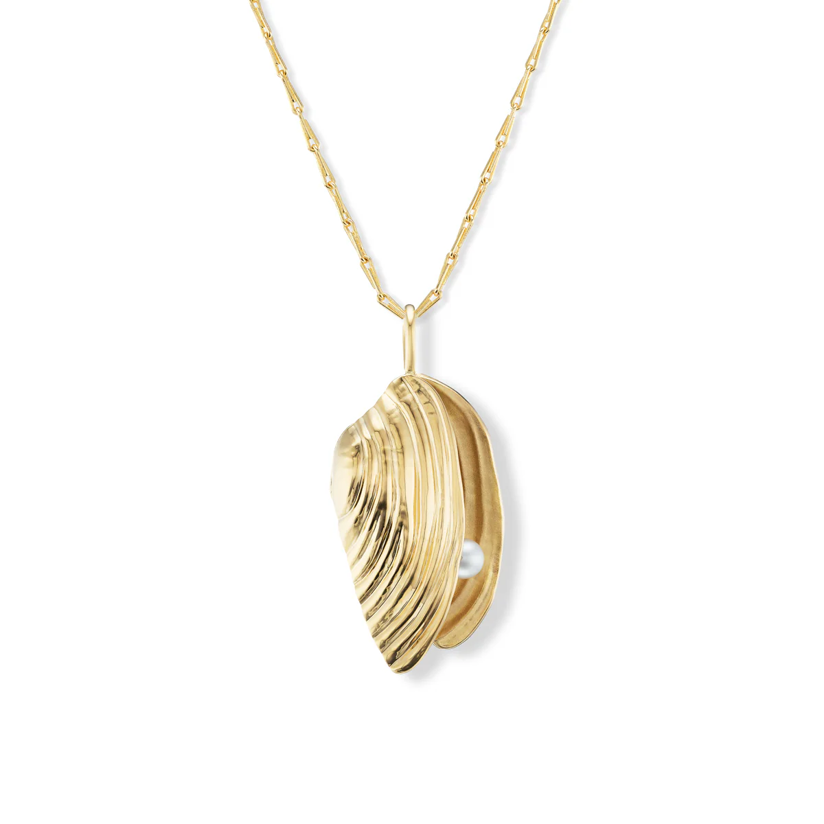 Large Mussel Pendant with Akoya Cultured Pearl