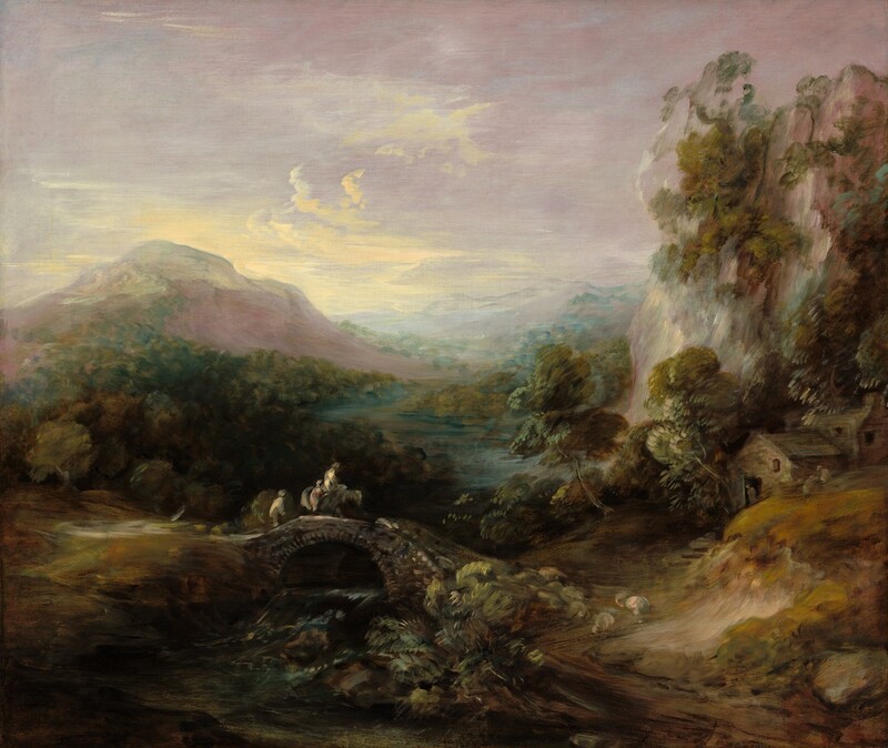 Thomas Gainsborough, “Mountain Landscape with Bridge,” c. 1783–1784.