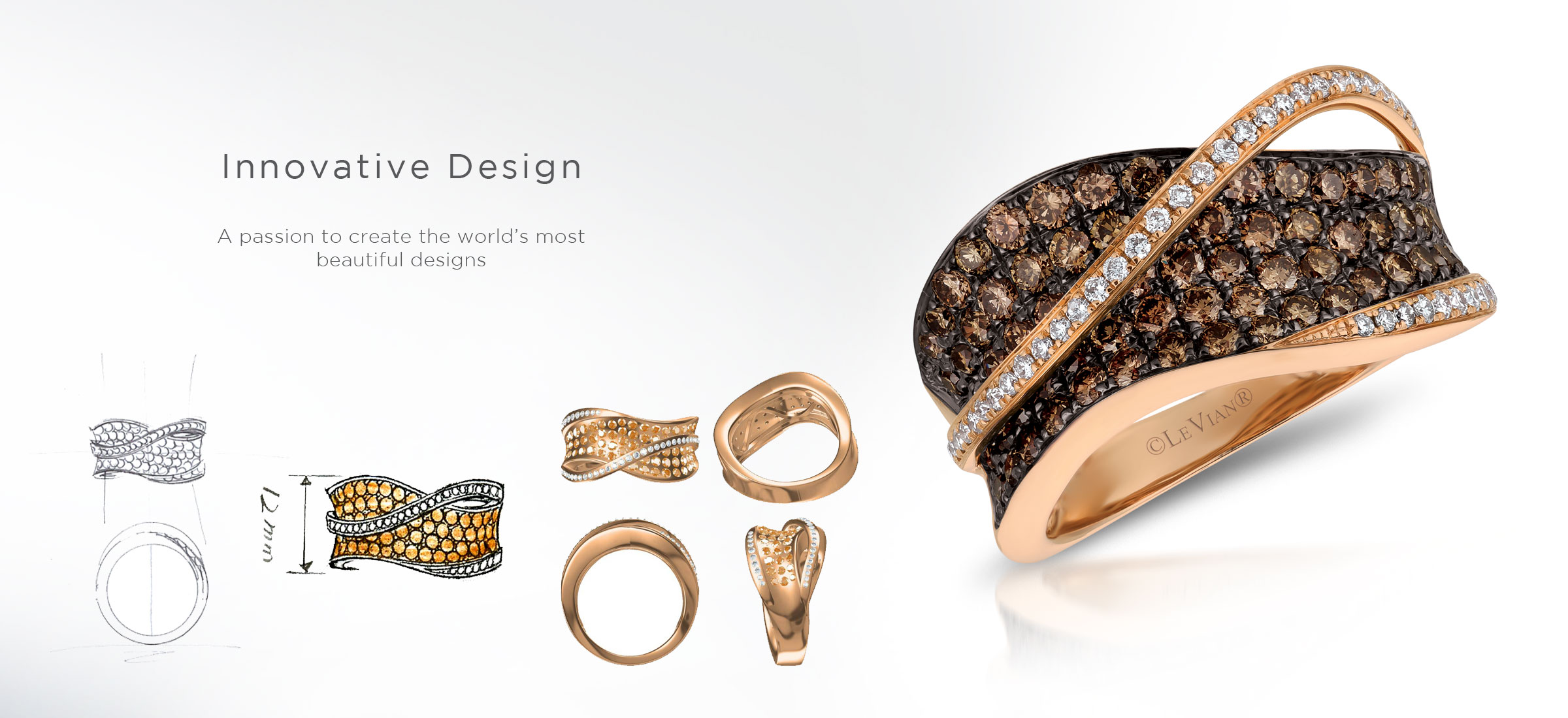 Chocolate Diamond design from sketch to finished ring