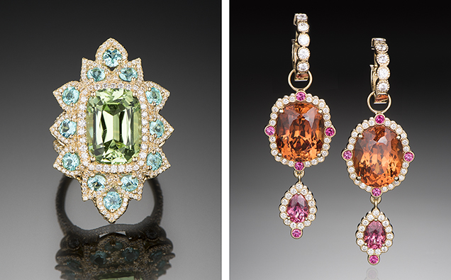 Erica Courtney’s Etoile ring and Imperial earrings