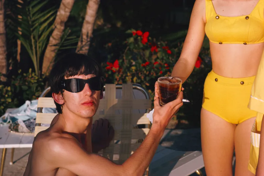 Paul McCartney, “George relaxing poolside at the Pollaks’, Miami,” 15 February 1964.