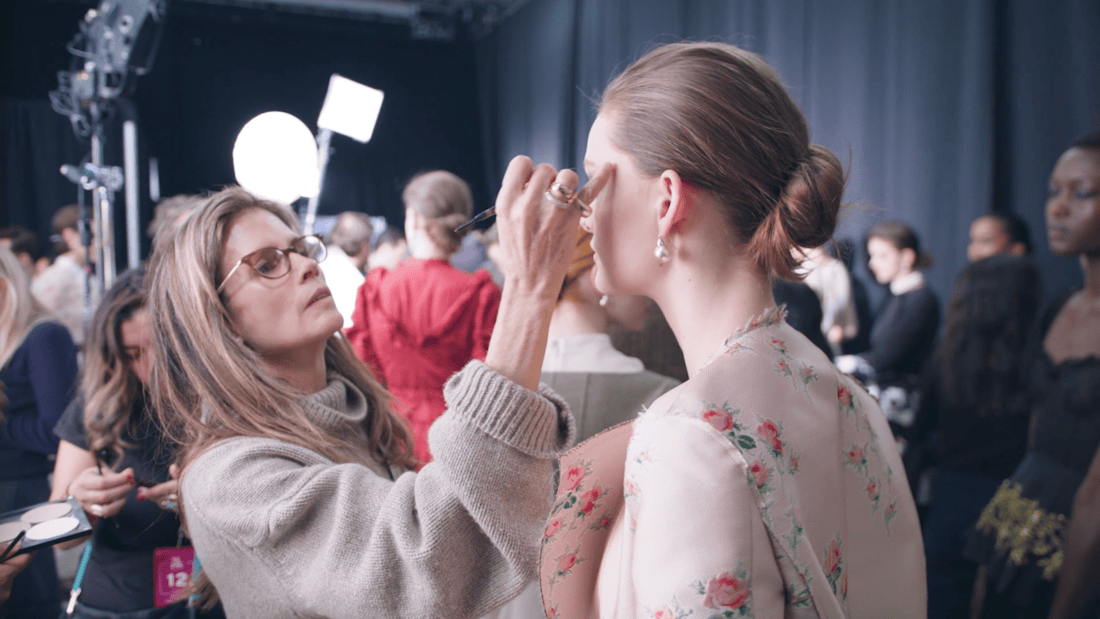 Gucci Westman works backstage at Brock Collection during New York Fashion Week