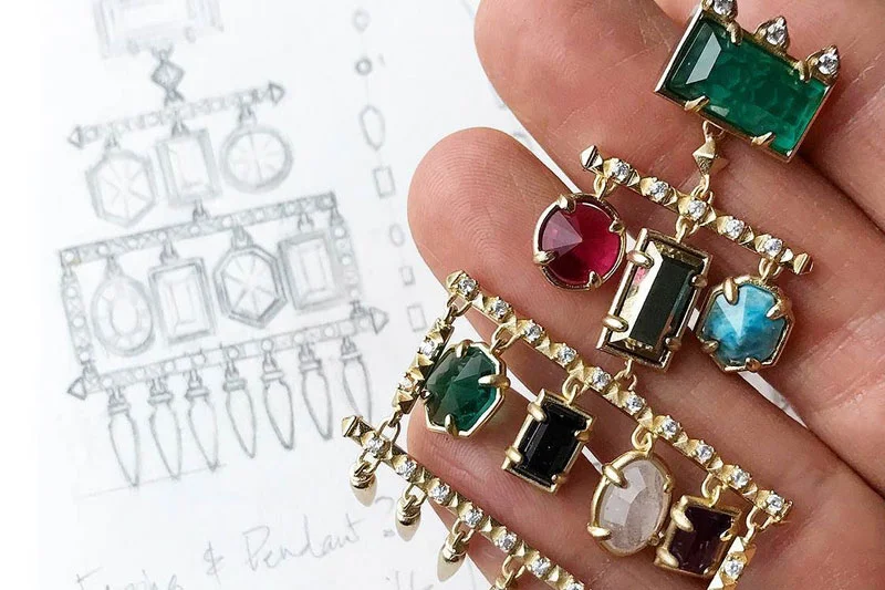 Earring sketch from the Kendra Scott Design Lab