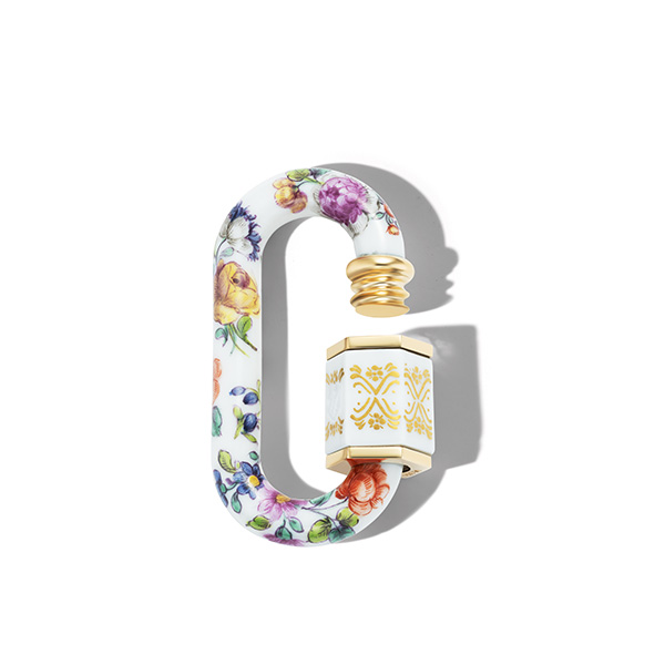 Marla Aaron x Nymphenburg porcelain lock in the Cumberland pattern