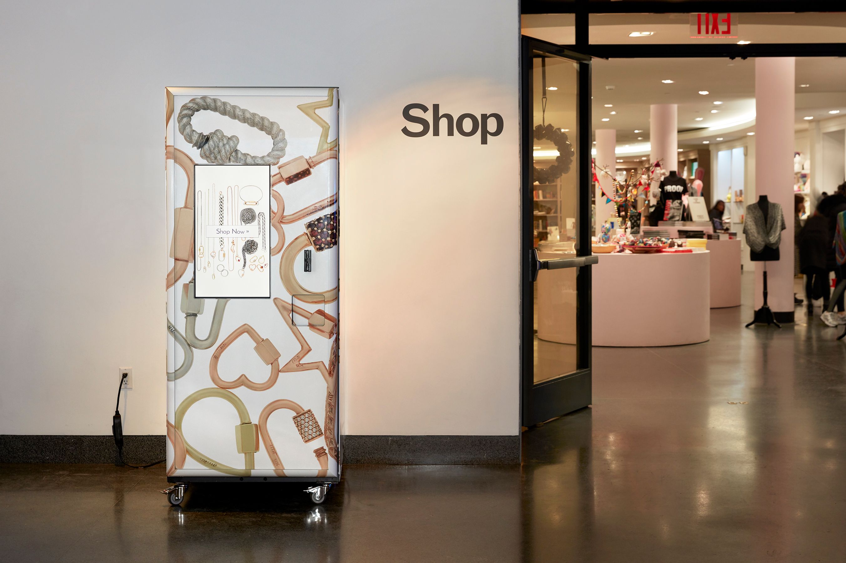 Marla Aaron jewelry vending machine at the Brooklyn Museum