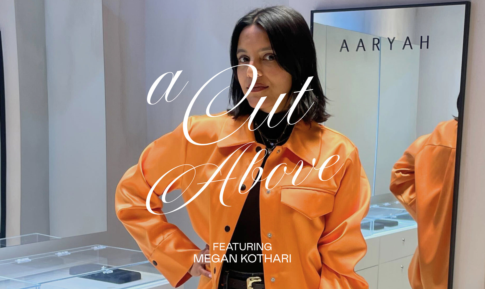 Megan Kothari in the AARYAH showroom
