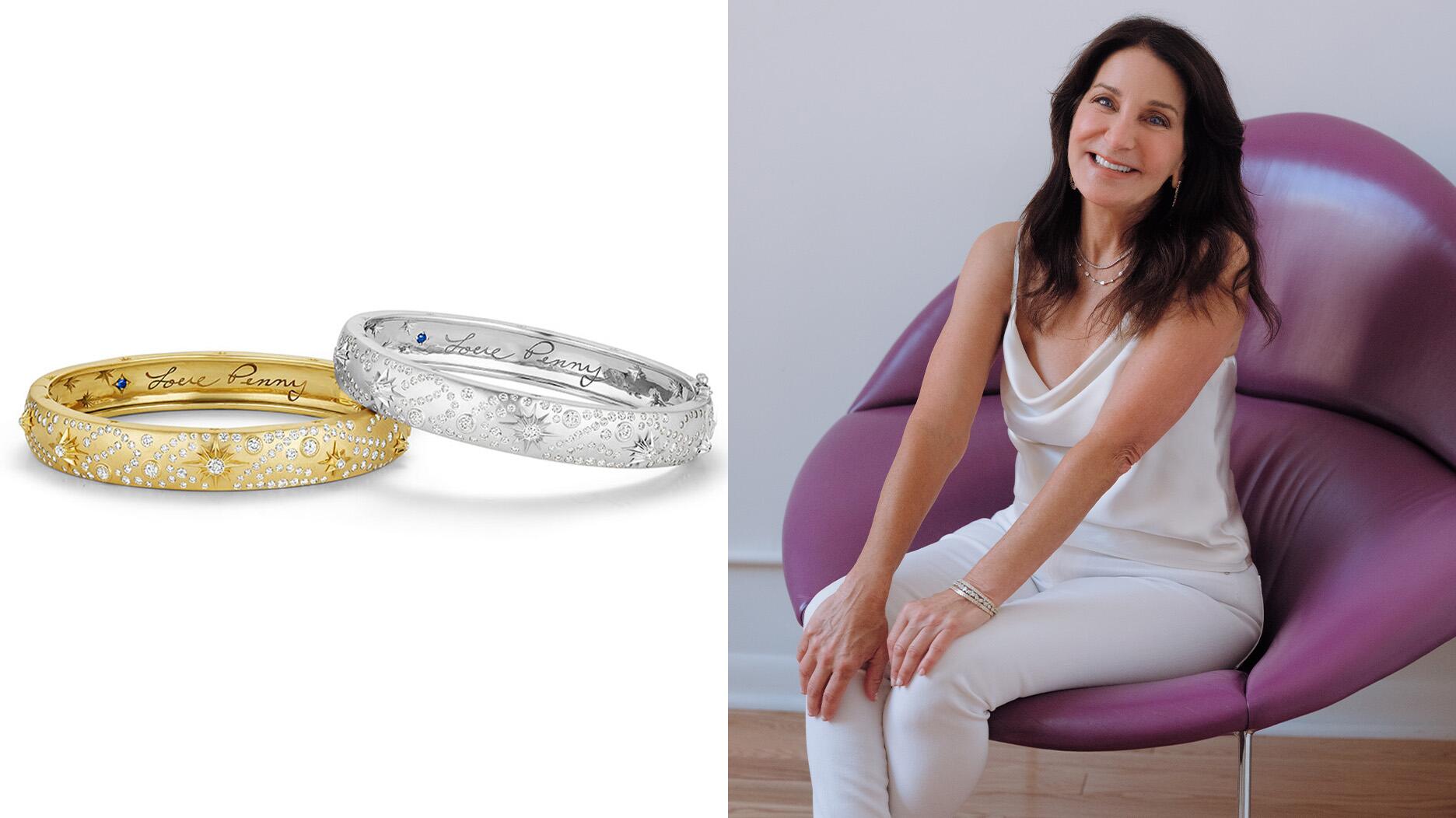 Penny Preville with the brand's anniversary bangles