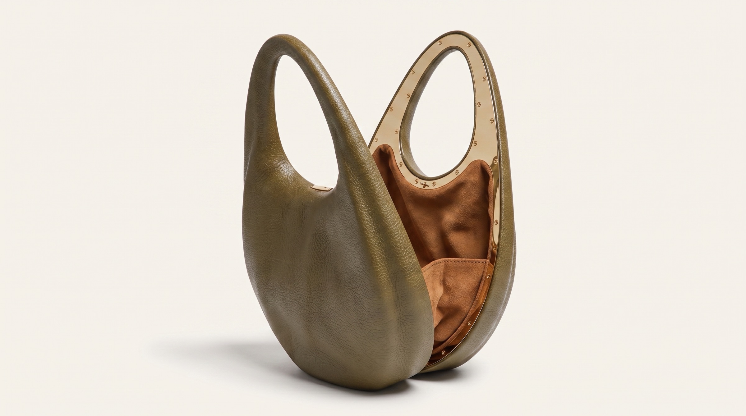 Andrea Marron — Fourier Top Handle in Moss Chèvre